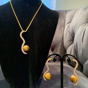 Tigers eye Pendant & Earring